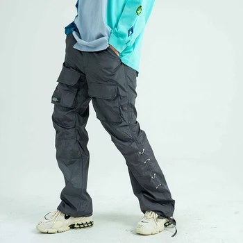 Harajuku Taskud Jalad Pingutusnöör Cargo Püksid Meeste ja Naiste Pool Nuppu Streetwear Pluss Suurus Vabaaja Püksid, Hip-Hop Tunked