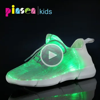 Helendav Kangast Kerge Kuni Kids Kingad LED fiiberoptiliste kingad Teismeline Tüdrukud Poisid USB Laetav Laste Hõõguv Tossud