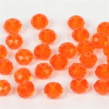 Helmed Ehete Tegemise Oranži Värvi Kristall, Klaas, Faasitud Rondelle Helmed 10mm Umbes 70Pcs Yiwu