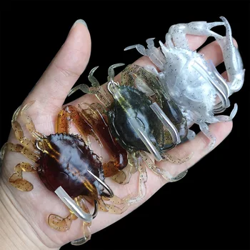 HENGJIA 3tk 19g 3D Simulatsiooni Krabi Sööt Konksu Kunstlik Pehmest Silikoonist Meelitada