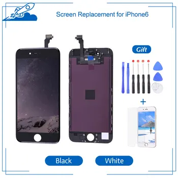 Hinne AAA+++ 4.7 tolline iPhone 6 LCD Puutetundlik Ekraan IPS Ekraan digitizer Assamblee Asendamine Ei ole Surnud Pixel Valge & Must