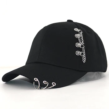 Hip-Hop KPOP baseball cap koos irion rõngad, puuvillane reguleeritav segast snapback mütsid tilk laevandus