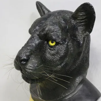 Hot Müük Elav Leopard Lateks Panther Loomade Lateksist Mask Halloween Kostüümid Pool Cosplay Teenetemärgi