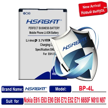 HSABAT Top Brändi 4200mAh BP-4L aku Nokia E61i E63 E90 E95 E72 E52 E71 6650F N810 N97 jooksul jälgimise numbri