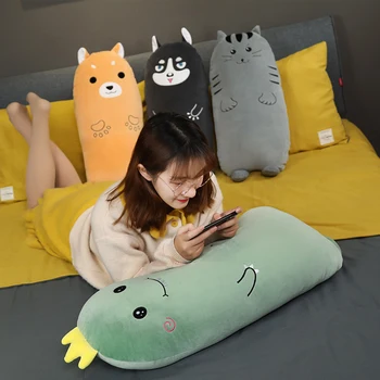Huggable Uus Dinosaurus Husky Kass padi palus mänguasjad armas Shiba Inu nukk tüdrukud voodi holding magav nukk pikk padi padi nukk