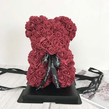 Hulgi-25cm Seebi Vaht Kanda Roosid Teddi Bear Gift Box Roosi Lille Kunstlik Valentine Sünnipäeva emadepäeva Kingitused Tema