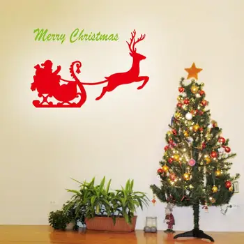 Häid Jõule Hinnapakkumisi Santa Klausel Põhjapõder Muster Seina Kleebised Kauplus Office-Kodu Kaunistamiseks Vinüül Decal Festival Pannoo Kunst