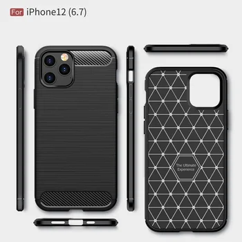 I12 süsinikkiust Case For iPhone 12 Pro Max Juhul Luksus Pehme TPU Slim Silikoon Kate Apple Mini 12 6.7 6.1 tolline Capa Fundas