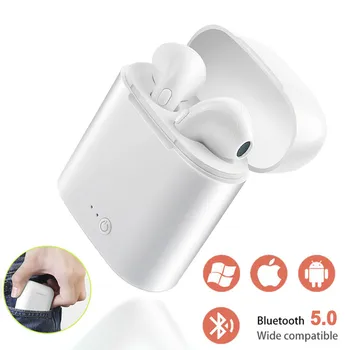 I7s TWS 5.0 Bluetooth Kõrvaklapid Juhtmeta Kõrvaklapid Mini Stereo Peakomplekt Earbuds Koos Laadimise Kasti iPhone kõiki nutikas telefon