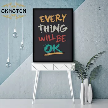 IGA ASI ON OK Motivtional Hinnapakkumisi Lõuendile Maali Trükitud Plakat Inspireeriv Seina Pilt Home Office Ruumi Kaunistamiseks
