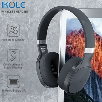 IKOLE Traadita Bluetooth-5.0 Kõrvaklappide Sügav Bass HiFi Stereo Heli Kummist Õli Kaasaskantav Kerge Peakomplekt Mic Kõrvaklapid