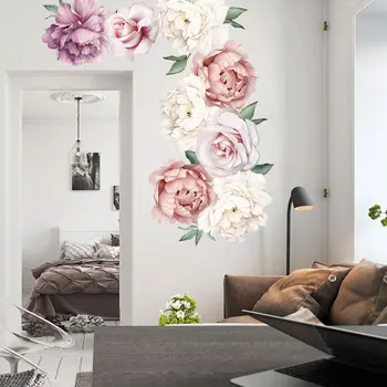 Ilus Ise Kinni Pojeng lill, Kleebised, PVC-TV Taust Muursticker Home Decor elutoa Seina Decal 3D Kleebis Seinamaaling