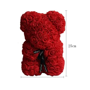 Ilus puhkus kingitused roosi kroonlehed karu simulatsiooni roosid roosi karu ystävänpäivä kingitus karu nukk paar kingitus