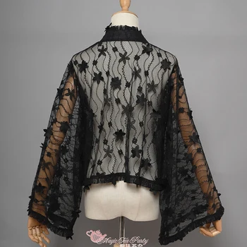 Ilutulestik Näita ~ Kimono Stiilis Must Pitsiline Kampsun, mida Magic Tee Poole