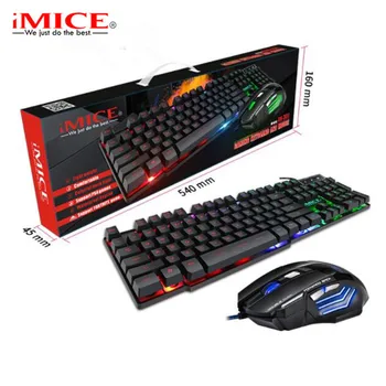 IMice Wired Gaming Klaviatuuri Imitatsioon Mehaaniline Klaviatuur LED-Taustvalgustusega USB X7 Gaming Mouse Mängija Klaviatuuri ARVUTI Lauaarvuti