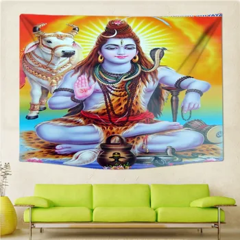 India Mütoloogias Shiva Vaip Seina Riputamise 200x150cm Decor Cartoon Armas Laps Polüester Kardinad Pluss Pikki Lauda Katta