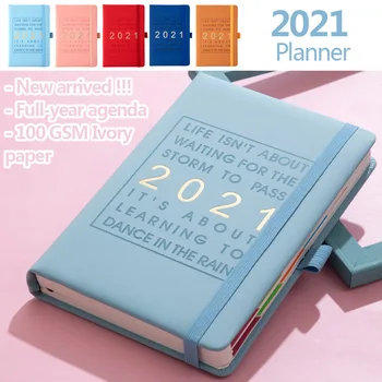 Inglise Tegevuskava 2021 Planeerija Organzier A5 Office Päevik, Märkmik ja päevik Nädala Dialy Notepad Kava Kooli Märkus Raamat Kalender