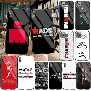 Ironman Triatloni Cover Must Pehme Koorega Telefoni Juhul Karastatud Klaas iPhone 11 Pro XR, XS MAX 8 X 7 6S 6 Plus SE 2020. aasta otsus kohtuasjas