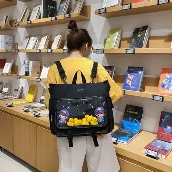 Ita Kott Teismelised Tüdrukud Seljakott Naistele Läbipaistev Tasku Schoolbags DIY Armas Sõrmed Anime Backpcks Lady Selge ItaBag Mochila