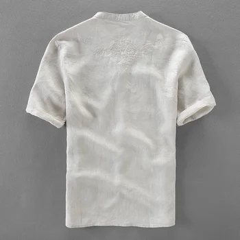 Itaalia brändi pesu särgid meestele suvel tahke valge linane särk mens tikandid casual meeste särk suured särgid mees camiseta