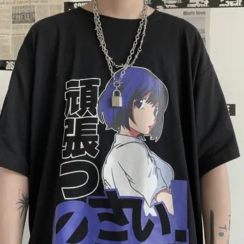 Jaapani Anime Prindi Harajuku T-Särk Meestele, Naistele Tshirt Suvel Vabaaja Tee Topid Riided korea Stiilis Ulzzang Kawaii Riided