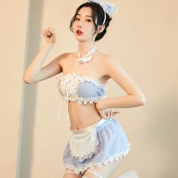 Jaapani Seksikas Sugu Kostüüm Erootiline Cosplay Aluspesu Anime Tuhkatriinu Lolita Neiu Cosplay Kostüüm Kawaii Sinine Seksikas Komplekt