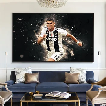 Jalgpalli Täht Ronaldo Joonis Lõuendil Maali Retro Plakatid ja Pildid Cuadros Seina Kunst elutuba Home Decor (raamita)