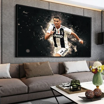 Jalgpalli Täht Ronaldo Joonis Lõuendil Maali Retro Plakatid ja Pildid Cuadros Seina Kunst elutuba Home Decor (raamita)