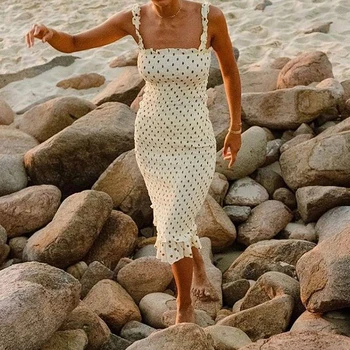Jastie 2020. Aasta Suvel Plisseeritud Polka Dot Kleidi Stiilne Prantsuse Retro Slim Naiste Kleidid Beach Puhkus Stiilis Midi Kleit Poole Vestidos