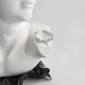 JShine Puhas S925 Sterling Silver Classic Kett Sile Avatud Ring Isiksuse korea Fashion Pulmad Engagement Rõngad Daamid