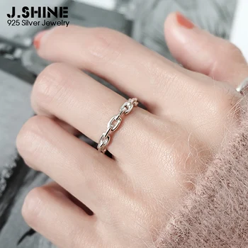 JShine Puhas S925 Sterling Silver Classic Kett Sile Avatud Ring Isiksuse korea Fashion Pulmad Engagement Rõngad Daamid
