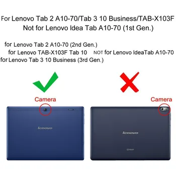 Juhul Lenovo Tab2 a10-70 A10-70F/L A10 70 Smart Nahast Flip Case Cover lenovo tab 2 A10-70L Tablet 10.1'Tablet Fondi puhul
