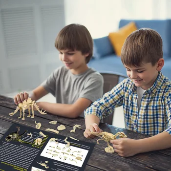 Jurassic world lapsed mänguasjad arheoloogiliste kaevetööde Cretaceous loomade mudel skelett simulatsiooni dinosaurus mänguasi puzzle kokkupanek