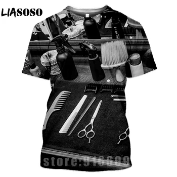 Juuksur Käärid 3D Print Retro Barber-poes T-Särk Homme Tshirt Hip-Hop T-särk Meestele, Naistele Harajuku Särgid Punk Tee Streetwear
