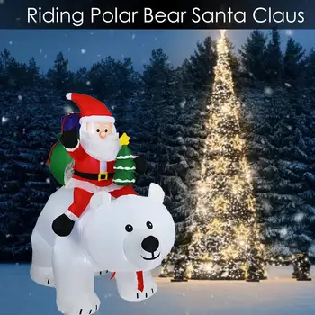 Jääkaru Täispuhutav Jõuluvana 2m Võib Raputada Oma Peaga Jõulud Ride jääkaru jõuluehe 2021