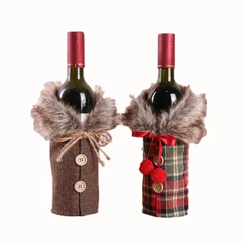 Jõulukaunistused Euroopa ja Ameerika Uue veinipudeli Kate Vibu Sõlm Voodipesu veinipudeli Kate Puhkus Kaunistused Rekvisiidid