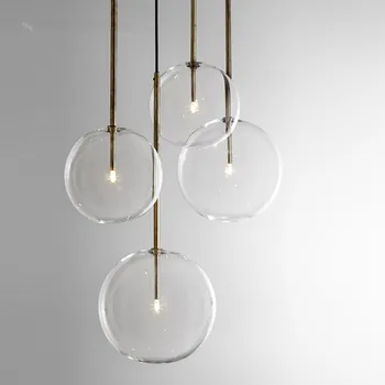 Kaasaegne minimalistlik Pöörlevad laelambid Led Lamp Ring Klaasist Palli Loominguline Rippuvad tuled raud Led G4 lamp Sise-Kodu Baar Kuld
