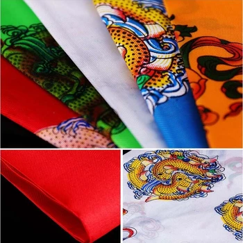 Kaheksa Soodne Sümbolid Fantastiline Käsitsi Trükitud 5 Värvi Kangas Tiibeti Tseremoonia Dekoratiivsed Streamer Uhke Budistliku Satiin
