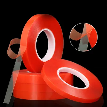 Kahepoolne Teip 2mm 50M Tugev Akrüül Liim, Punane Film Selge Kleebis Mobiiltelefonide LCD Pannel Ekraan Remondi Tööriist