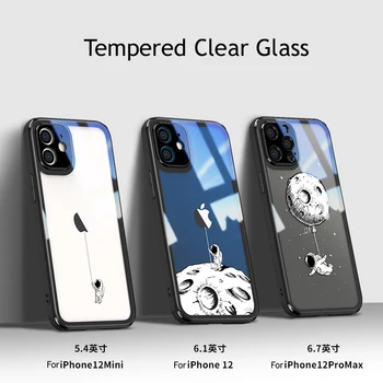 Karastatud klaasi Puhul iphone ' i Jaoks 12 pro max kaitse transparant selge telefoni juhtudel iphone mini 12 11 pro klaasist kest kate