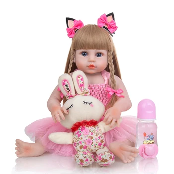 KEIUMI 19 Tolline Uuestisündinud Baby Doll Realistlik Täielikult Silikoonist, Keha Bebe Uuestisündinud Menina Veekindel Mänguasi Sünnipäeva jõulukinke