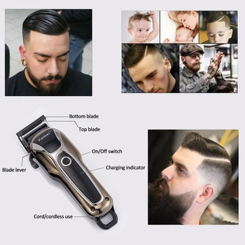 KEMEI juuksed clipper professionaalne karvade Trimmer Juuksed clipper meeste elektriline trimmer LCD Ekraan masin barber Juuksed lõikur 5