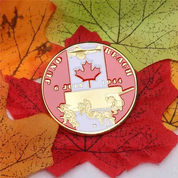 Kena Kanada suveniiride kogumise Kanada diviis WW2 D-Päev Juno Beach kullatud münt Kanada mälestusmündid
