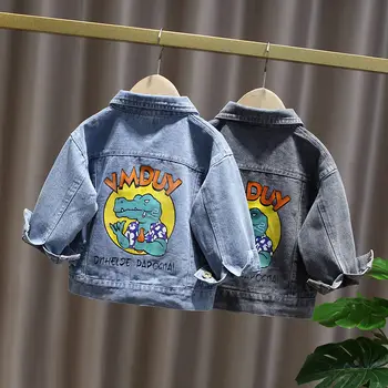 Kevad-Sügis Laste Puuvillased Riided Beebi Poisid Tüdrukud denim cartoon mantel Ühe Imiku Läbi Kids Fashion Väikelapse Riided outwear