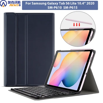 Keyboard Case for Samsung Galaxy Tab S6 Lite 10.4 SM P610 P615 Juhtmeta Klaviatuuri Kate S6 Lite Bluetooth Klaviatuur Juhul 2020
