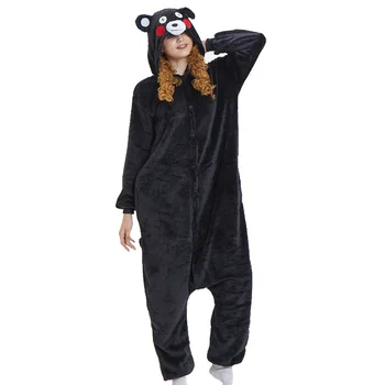 Kigurumi Must Kumamon Karu Pidžaama Loomade Poole Cosplay Kostüüm Lapp Onesies Mängu Peace Loomade Sleepwear