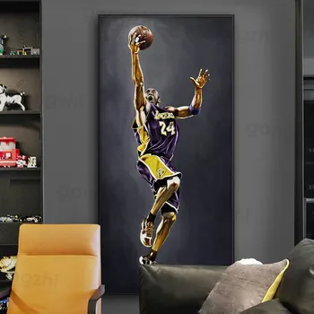 Kobe Bryant Lõuendile Maalimine Kuulus Korvpalli Superstaar Kunsti Plakat Kodu Kaunistamiseks Magamistoas Seina Pilt Kingitus Korvpalli Fännid