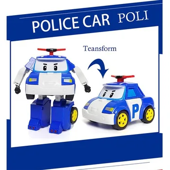 Komplekt 6 Tk Poli Auto Kids Robot Mänguasi Muuta Sõiduki Koomiks Anime Tegevus Joonis Mänguasjad Lastele Kingitus Juguetes