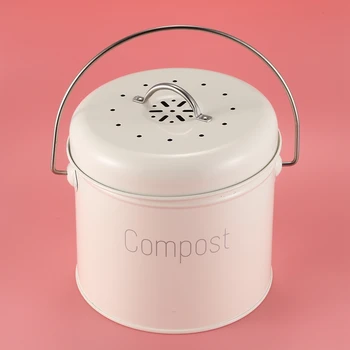 Komposti Bin 3L - Roostevabast Terasest Köögi-Komposti Bin - Köök Kompostri Toidu Jäätmed - Söe Filter