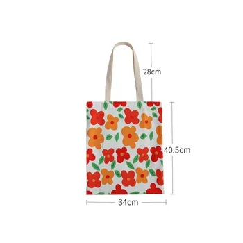 Korea Flower Print Õlakott Mood Bolso Bandolera Mujer Suur Shopper Kott Daamid Käekott Bolsa De Ombro